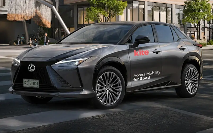 The Kite Lexus RZ 450e electric SUV, the car available at MRKT Alexandra Park
